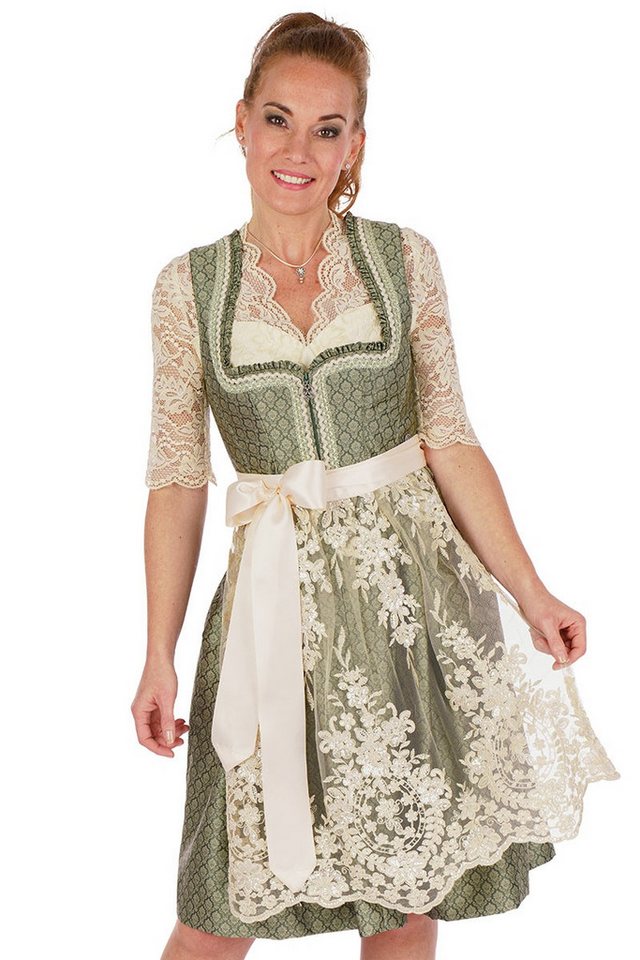 MarJo Dirndl Midi Dirndl 2tlg. - BIRGIT - nadelgrün/creme von MarJo