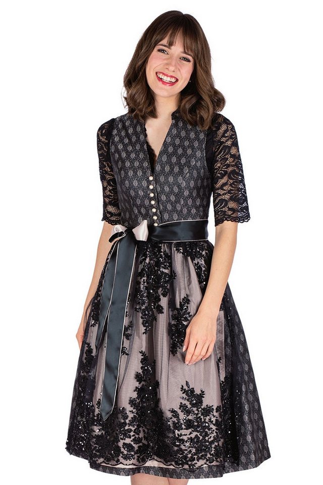 MarJo Dirndl Midi Dirndl 2tlg. - JUNE - schwarz/macchiato von MarJo