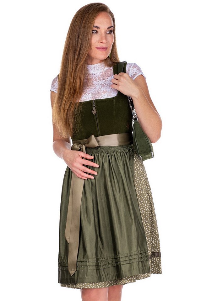MarJo Dirndl Samt Dirndl 2tlg. - CLARA - moos/oliv von MarJo