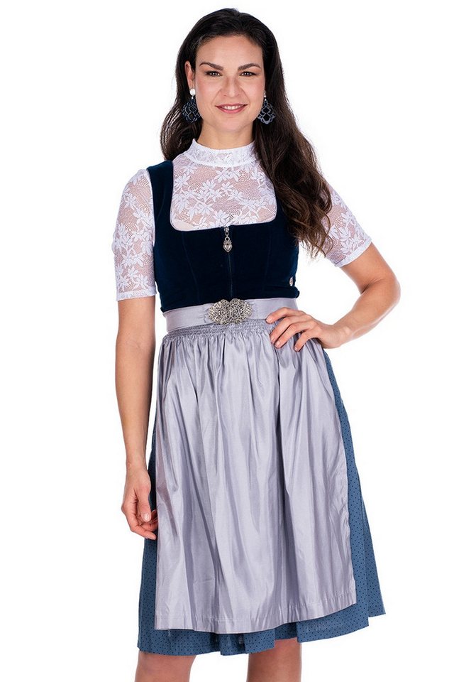 MarJo Dirndl Samt Dirndl 2tlg. - INKA - saphir/blau/silber von MarJo