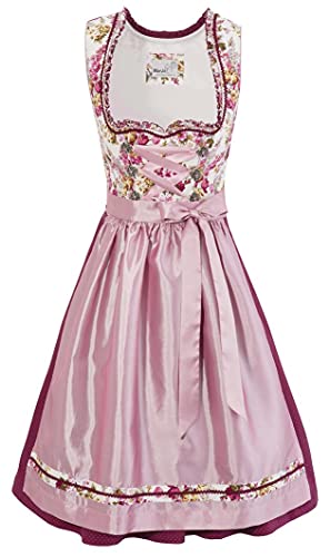 MarJo Dirndl midi 58 cm Zieglstadl Creme/rosa/rot, Gr. 32 von MarJo