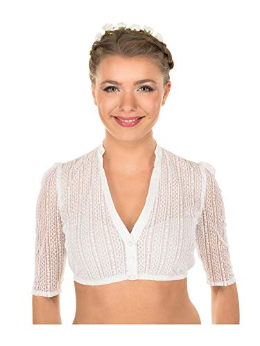 MarJo Dirndlbluse Halbarm Emma-Linda Weiss, Gr. 42 von MarJo