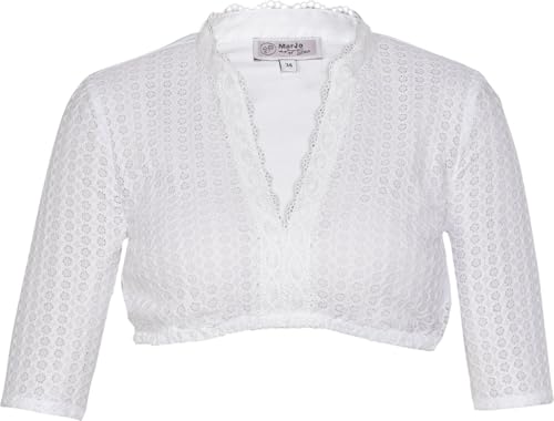 MarJo Dirndlbluse Henriette-Linda V-Ausschnitt weiß Größe 50 von MarJo