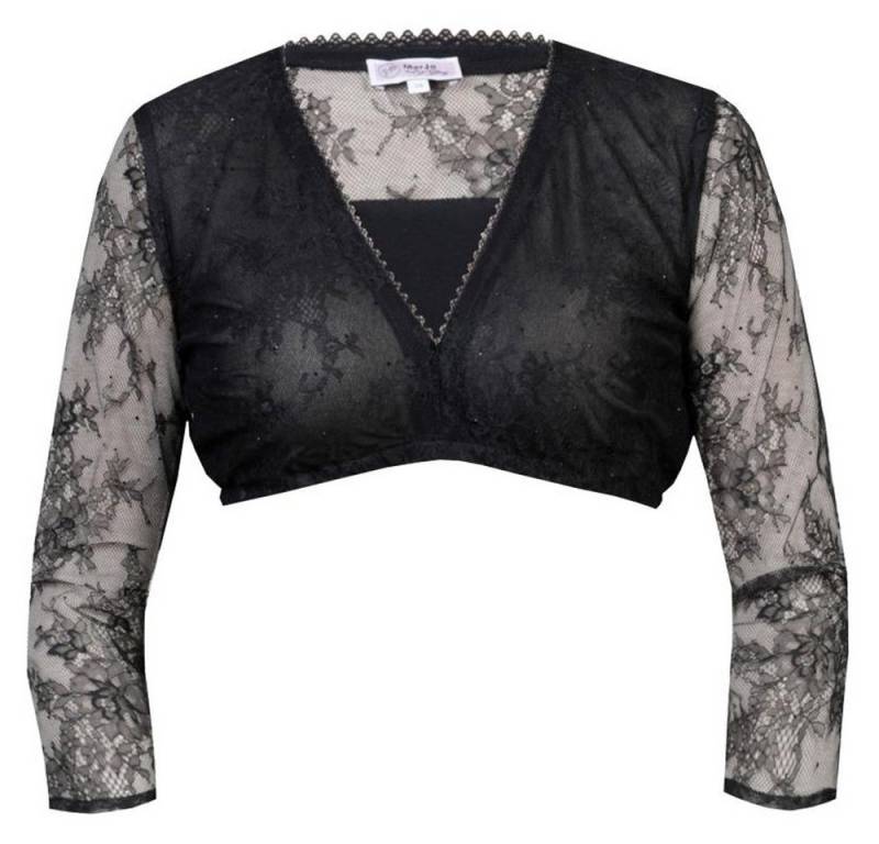 MarJo Dirndlbluse Bluse 'Kosima-Doro' Halbarm Spitze, Schwarz von MarJo