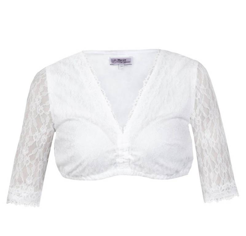 MarJo Dirndlbluse Spitzen Bluse 'Jalisa-Vida' Halbarm, Weiß von MarJo