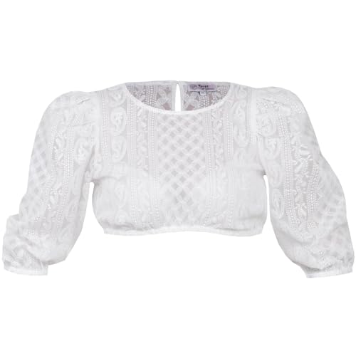 MarJo Dirndlbluse Vellburg 3/4 Arm | Weiß (DE/NL/SE/PL, Numerisch, 36, Regular, Regular, Weiß) von MarJo