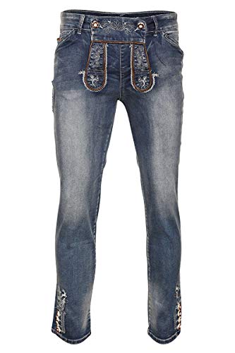 MarJo Herren Herren Trachtenjeans 'Lederhose' lang blau, BLAU, 50 von MarJo