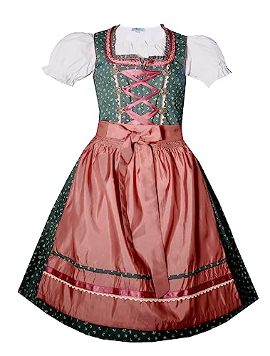 MarJo Kinderdirndl Iduna grün/Rosenholz Set, Gr. 158/164 von MarJo