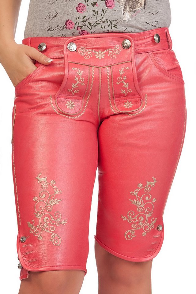MarJo Lederhose Trachtenlederhose Damen - CASSINA - koralle MarJo Lederhose Trachtenlederhose Damen - CASSINA - koralle von MarJo