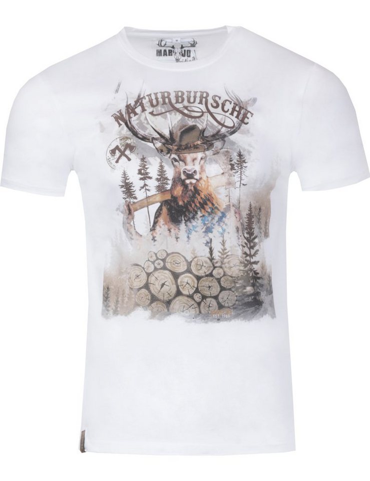 MarJo T-Shirt Herren Trachtenshirt 'Guido' mit Hirschmotiv, Ede von MarJo