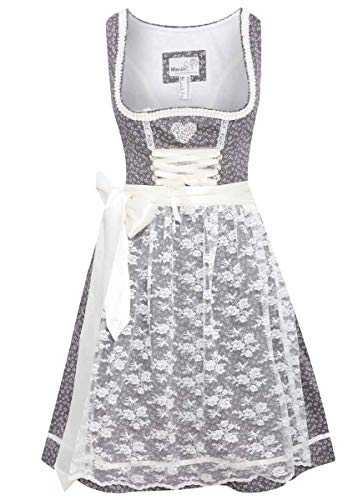 MarJo Trachten Damen Trachten-Mode Mini Dirndl Darlischa in Grau traditionell, Größe:44, Farbe:Grau von MarJo