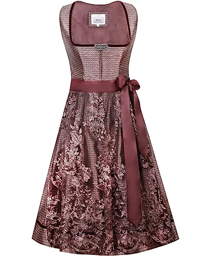 MarJo Trachten Dirndl Marisol Spitzenschürze 597365 | Bordeaux Rot - 65cm 38 von MarJo