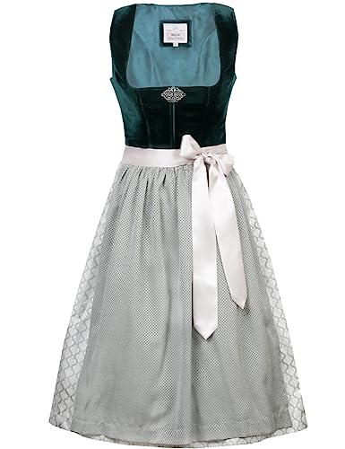 MarJo Trachten Samt Dirndl Chera 580465 | Smaragd Grün - 65cm 40 von MarJo