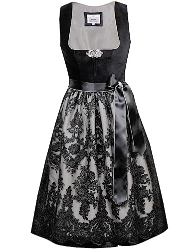 MarJo Trachten Samt Dirndl Madita 595365 | Schwarz - 65cm 46 von MarJo