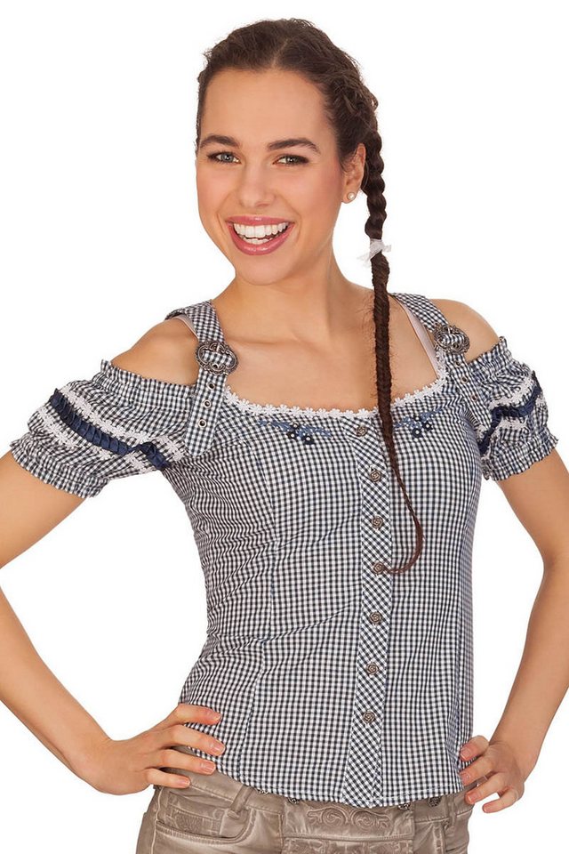 MarJo Trachtenbluse Trachtenbluse - BRITT-MAREN - blau von MarJo