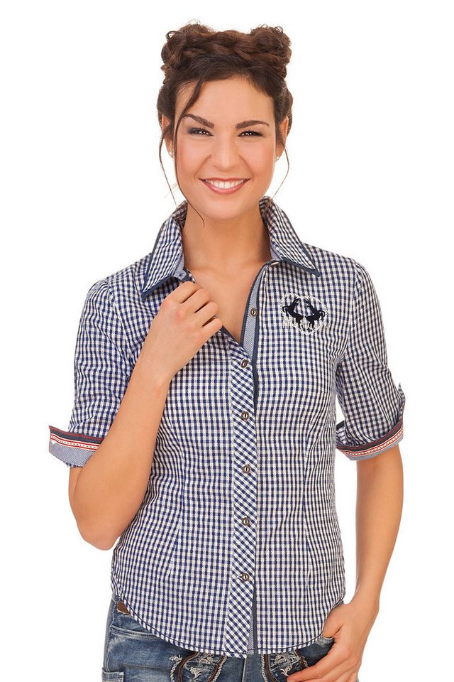 MarJo Trachtenbluse Trachtenbluse - FINETTA-BEATE - blau von MarJo