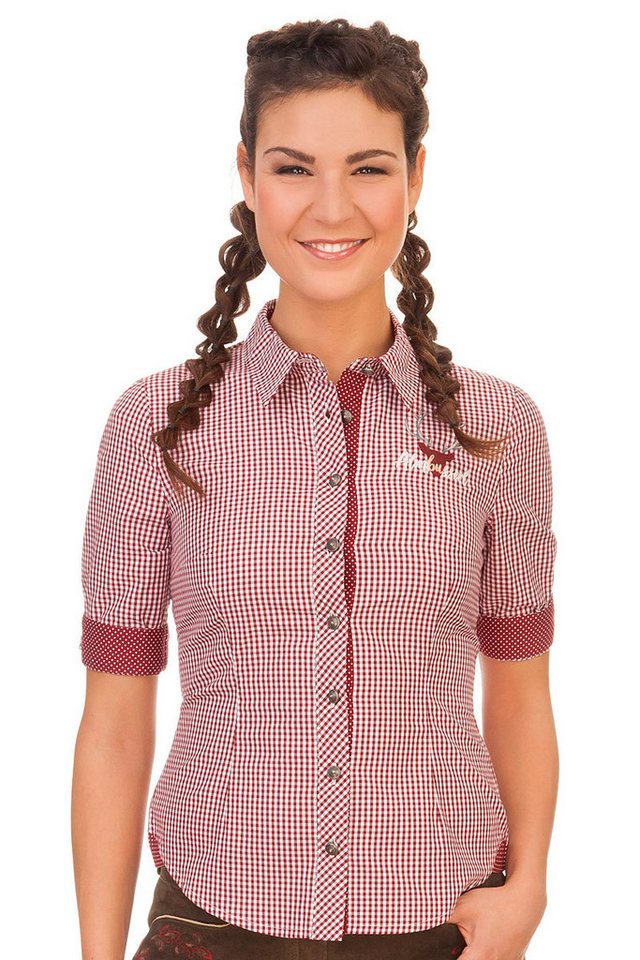 MarJo Trachtenbluse Trachtenbluse - FREDA-DANELLA - rot, navy von MarJo