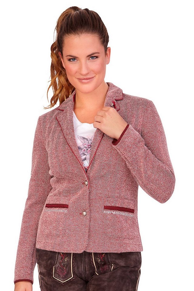 MarJo Trachtenjanker Trachtenblazer Damen - MARGIT - bordeaux, grau von MarJo
