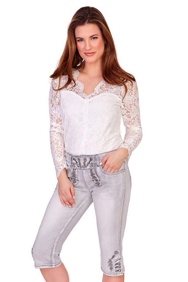 MarJo Trachtenjeans Trachtenjeans Damen - DENISE KB - pastellgrau von MarJo