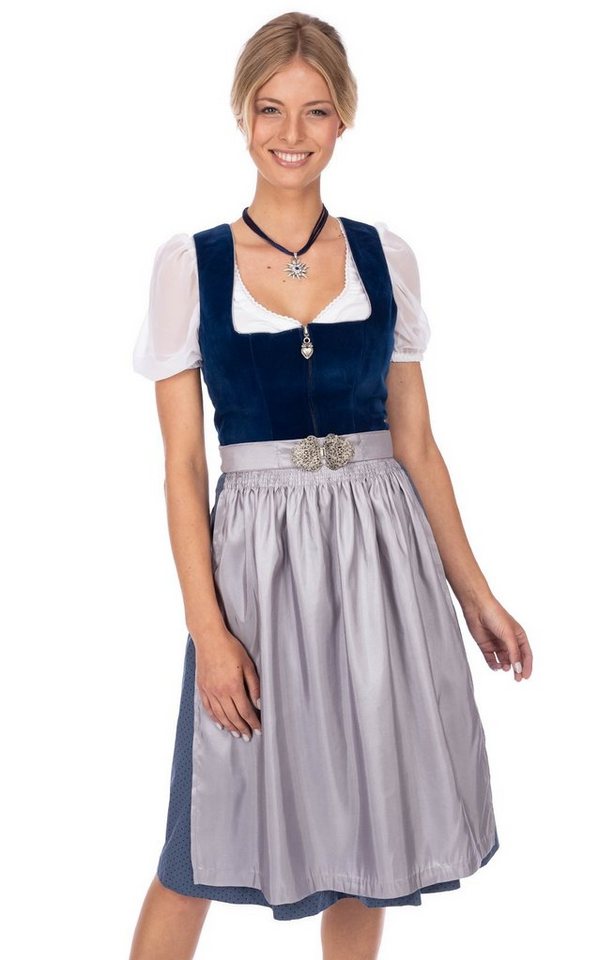 MarJo Trachtenkleid Midi Dirndl 2tlg. 65cm INKA saphir von MarJo