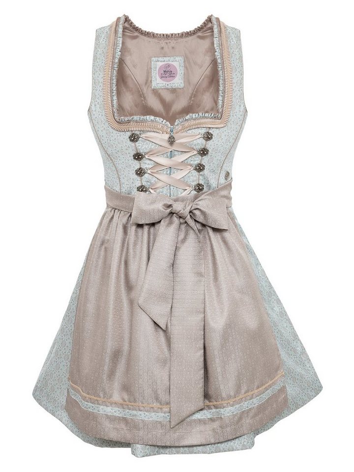 MarJo Trachtenkleid Mini Dirndl 2tlg. 50cm ELVINA eisblau taupe von MarJo