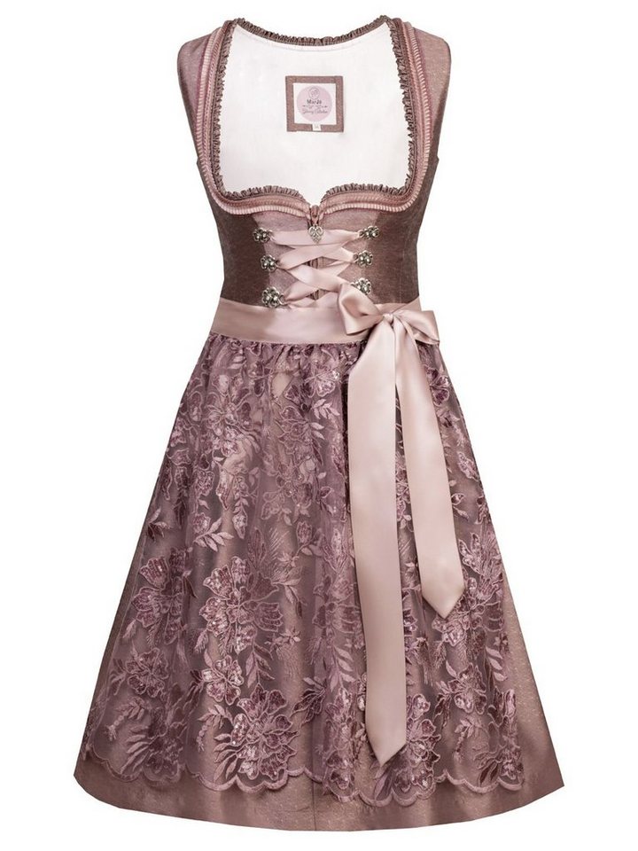 MarJo Trachtenkleid Mini Dirndl 2tlg. 55cm METTE aubergine von MarJo