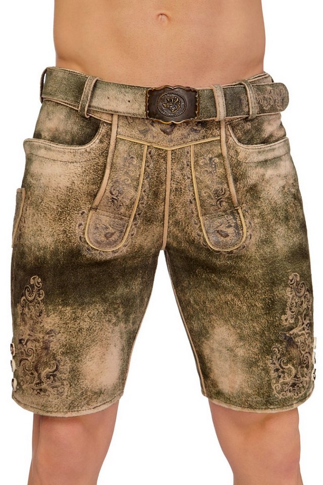 MarJo Trachtenlederhose Lederhose Herren kurz - ADMIR - eiche von MarJo