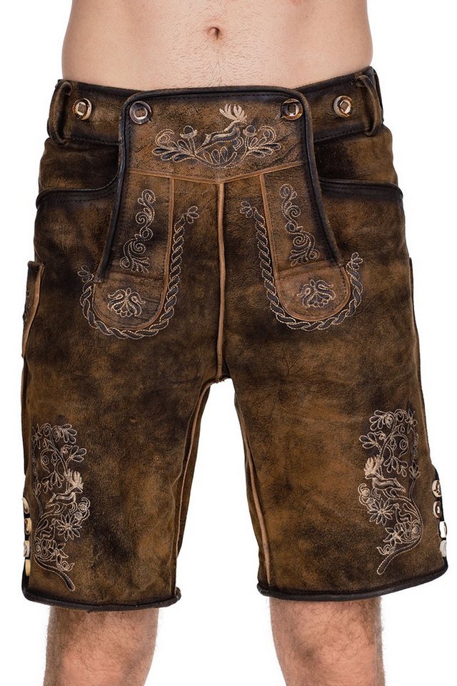 MarJo Trachtenlederhose Lederhose Herren kurz - CARL - bistre brown von MarJo