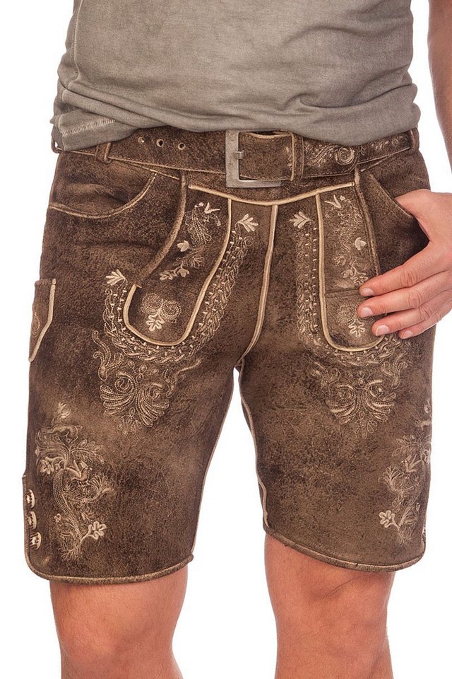 MarJo Trachtenlederhose Lederhose Herren kurz - KORBI - rauch von MarJo