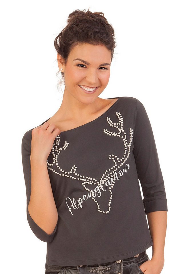 MarJo Trachtenshirt Trachtenshirt Damen - ALPENGLAMOUR - anthrazit von MarJo