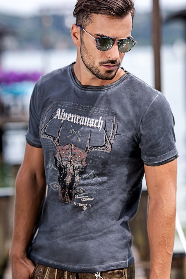 MarJo Trachtenshirt Trachtenshirt Herren - JÜRGEN - pavement, blue night von MarJo