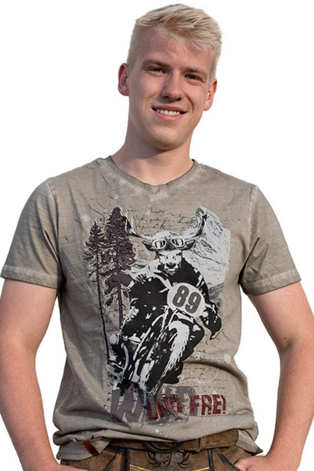 MarJo Trachtenshirt Trachtenshirt Herren - LOTHAR - schlamm von MarJo