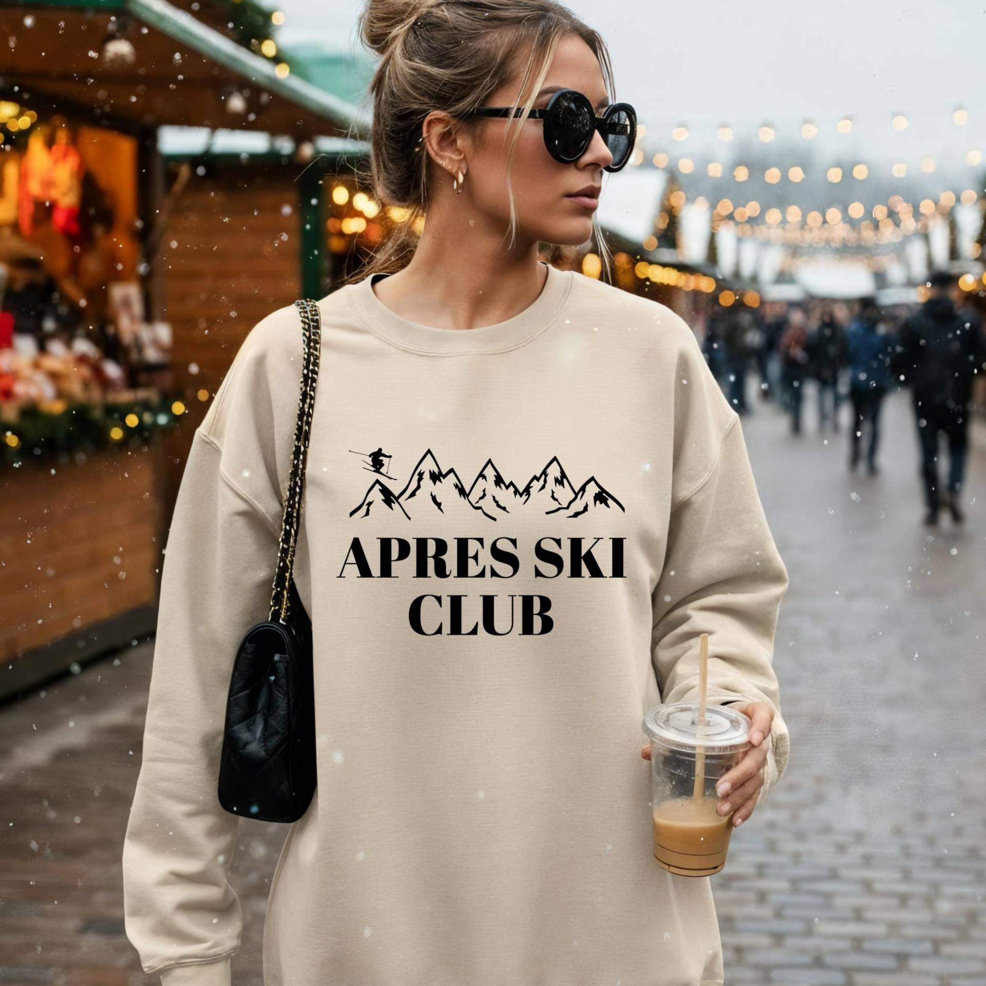 Après Ski Club Sweater Damen | Pullover Winter Outfit Skifahren Geschenk Idee Trendy Sweatshirt Oversize von MaraVonKech