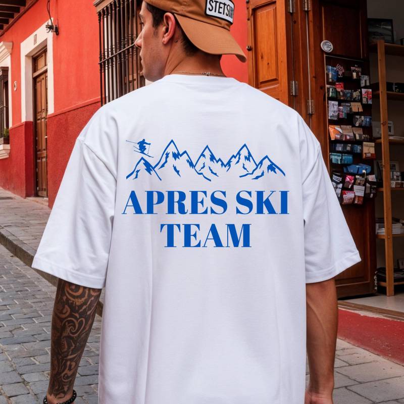 Après Ski Team Shirt Unisex | T-Shirt Mit Rückenprint Alpen Berge Winter Outfit Hüttengaudi Fashion Skiclub Männer von MaraVonKech