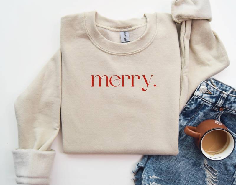 Merry. Sweater, Sweater Christmas, Christmas Sweater, Weihnachts Pullover, Weihnachts Sweater, Rundhals S-xxl, Christmas Gifts von MaraVonKech