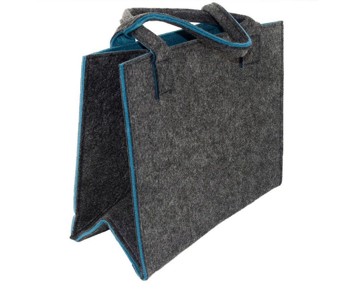 Marabellas Shop Tragetasche Filz Tragetasche ca.35 x 20 x 28cm Einkauftasche mit Farbkontrast, faltbar von Marabellas Shop