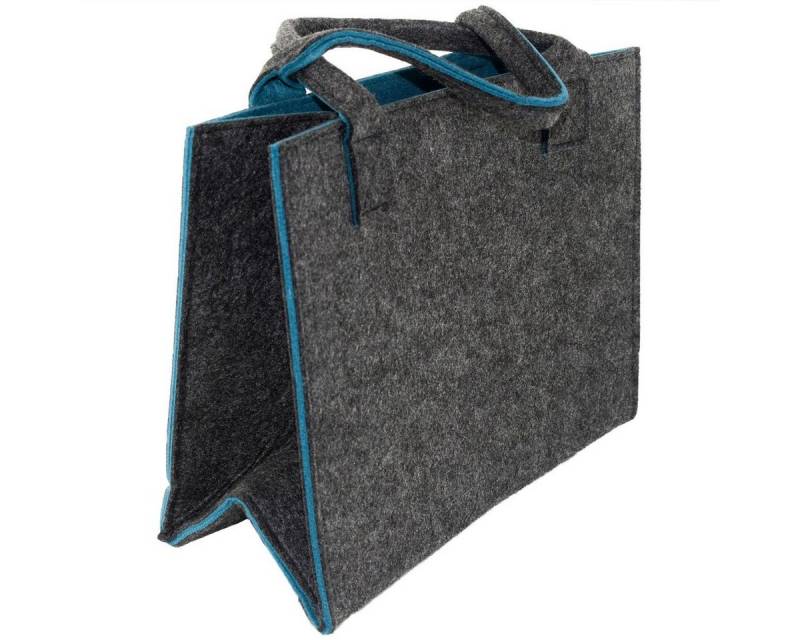 Marabellas Shop Tragetasche Filz Tragetasche ca.35 x 20 x 28cm Einkauftasche mit Farbkontrast, faltbar von Marabellas Shop