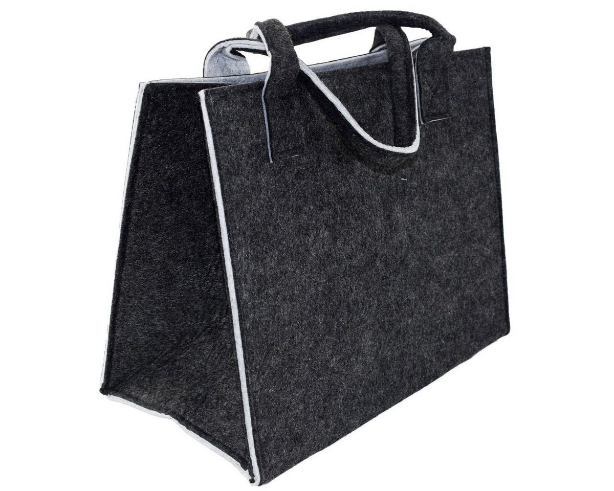 Marabellas Shop Tragetasche Filz Tragetasche ca.35 x 20 x 28cm Einkauftasche mit Farbkontrast, faltbar von Marabellas Shop