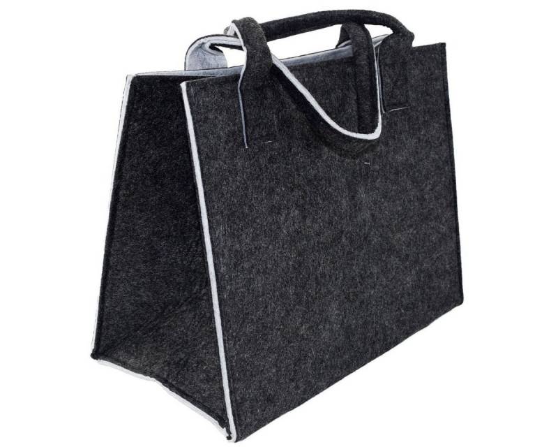 Marabellas Shop Tragetasche Filz Tragetasche ca.35 x 20 x 28cm Einkauftasche mit Farbkontrast, faltbar von Marabellas Shop