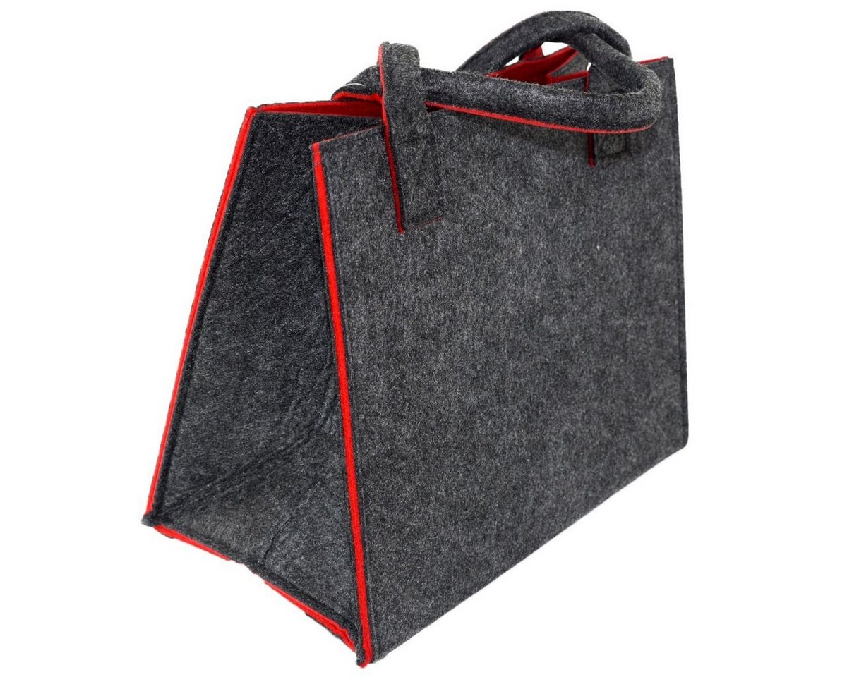 Marabellas Shop Tragetasche Filz Tragetasche ca.35 x 20 x 28cm Einkauftasche mit Farbkontrast, faltbar von Marabellas Shop