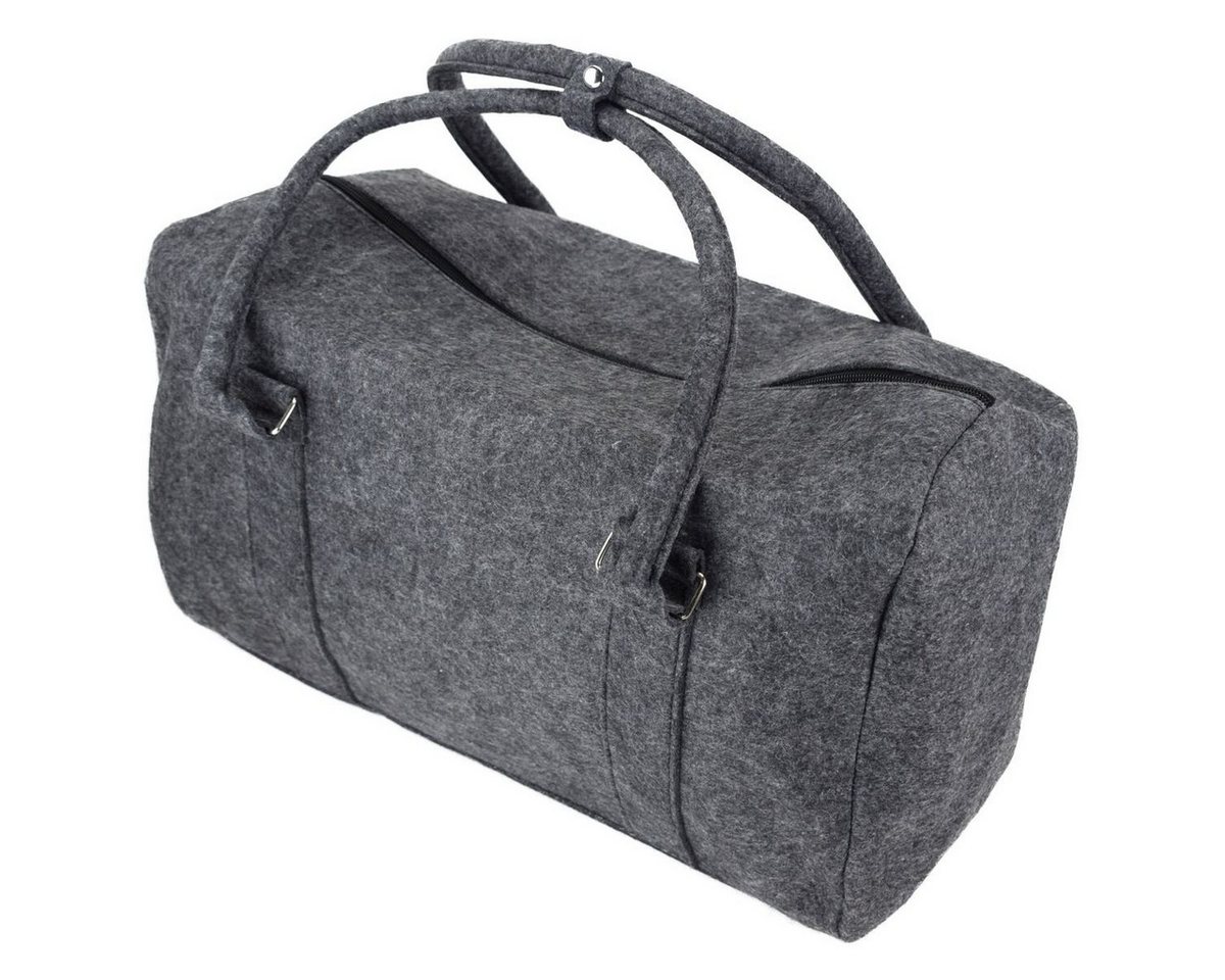 Marabellas Shop Tragetasche Filztasche mit 2 Tragehenkeln Grau oder Anthrazit 50x30x23cm Weekender (1-tlg), mit Reißverschluss von Marabellas Shop