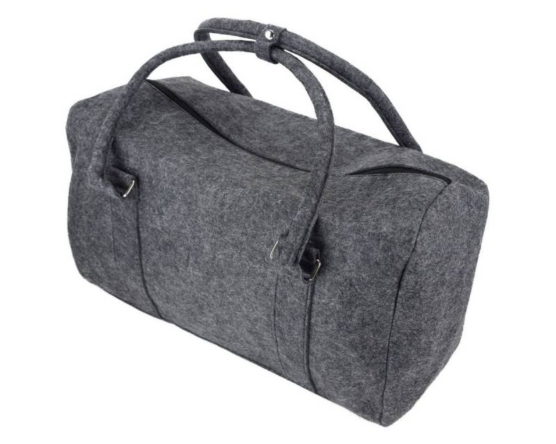 Marabellas Shop Tragetasche Filztasche mit 2 Tragehenkeln Grau oder Anthrazit 50x30x23cm Weekender (1-tlg), mit Reißverschluss von Marabellas Shop
