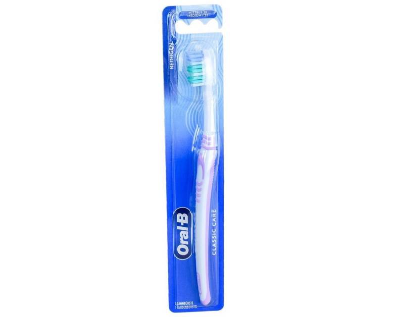 Marabellas Shop Zahnbürste Oral-B Classic Care Handzahnbürste 35 mittel mit Kurzkopf Zahnbürste, mit ergonomischen Griff von Marabellas Shop