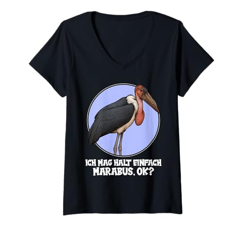 Damen Marabus Marabu T-Shirt mit V-Ausschnitt Damen Marabus Marabu T-Shirt mit V-Ausschnitt von Marabus Marabu Tier Shop