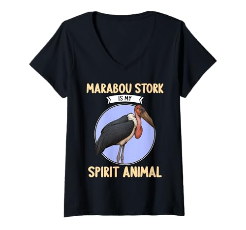 Damen Marabus Marabu T-Shirt mit V-Ausschnitt Damen Marabus Marabu T-Shirt mit V-Ausschnitt von Marabus Marabu Tier Shop
