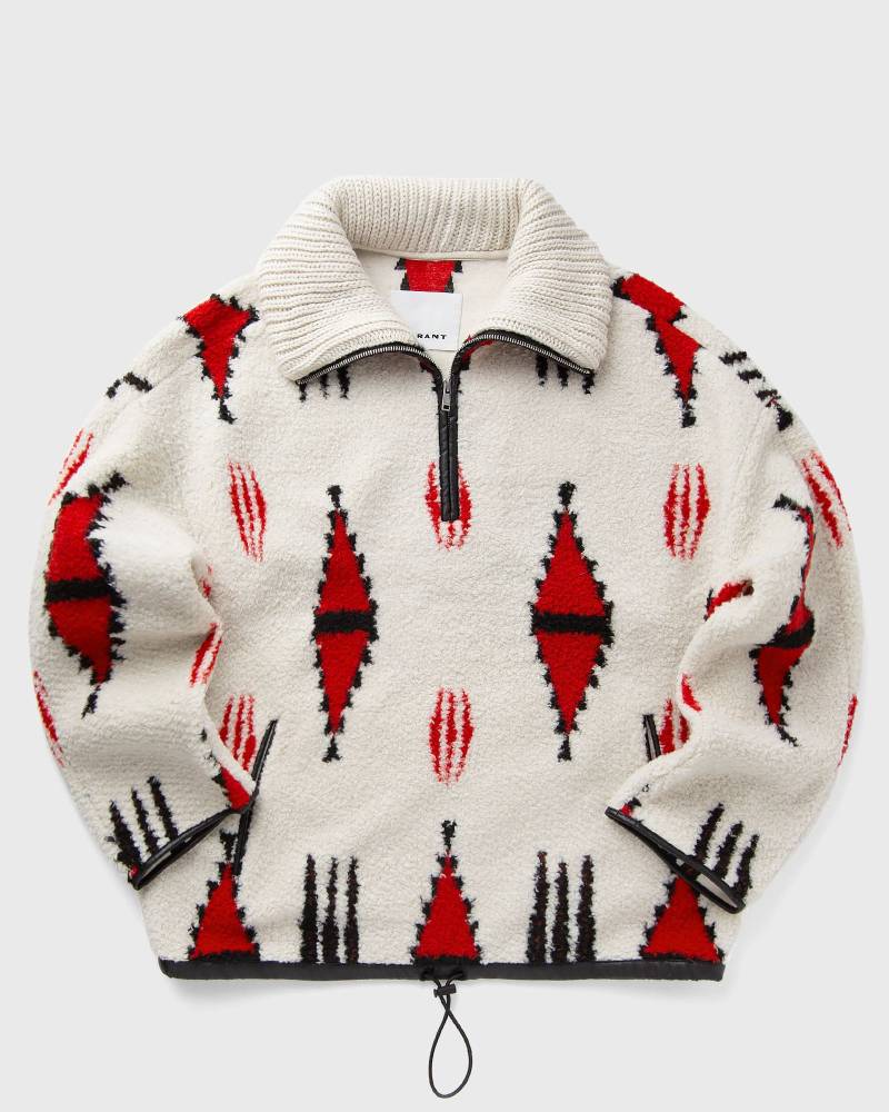 Marant GRAPHIC FLEECE SWEATSHIRT men Half-Zips red|beige in Größe:XL von Marant