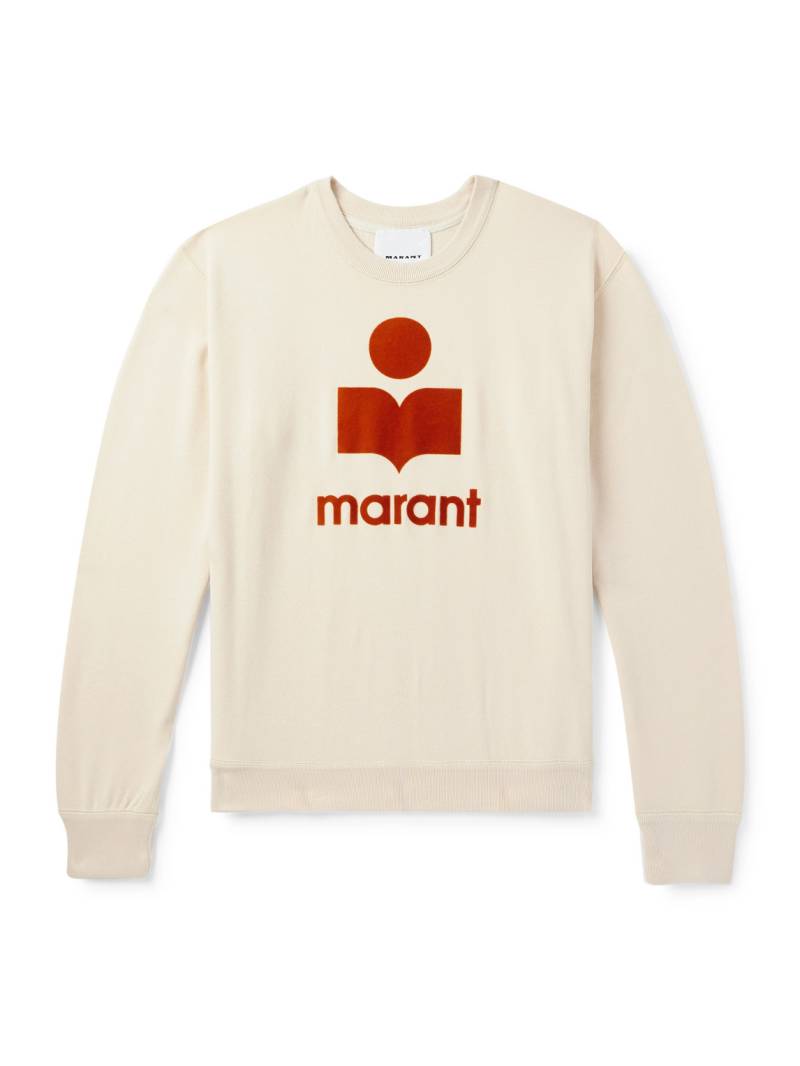Marant - Mikoy Logo-Flocked Cotton-Blend Jersey Sweater - Men - Neutrals - L von Marant