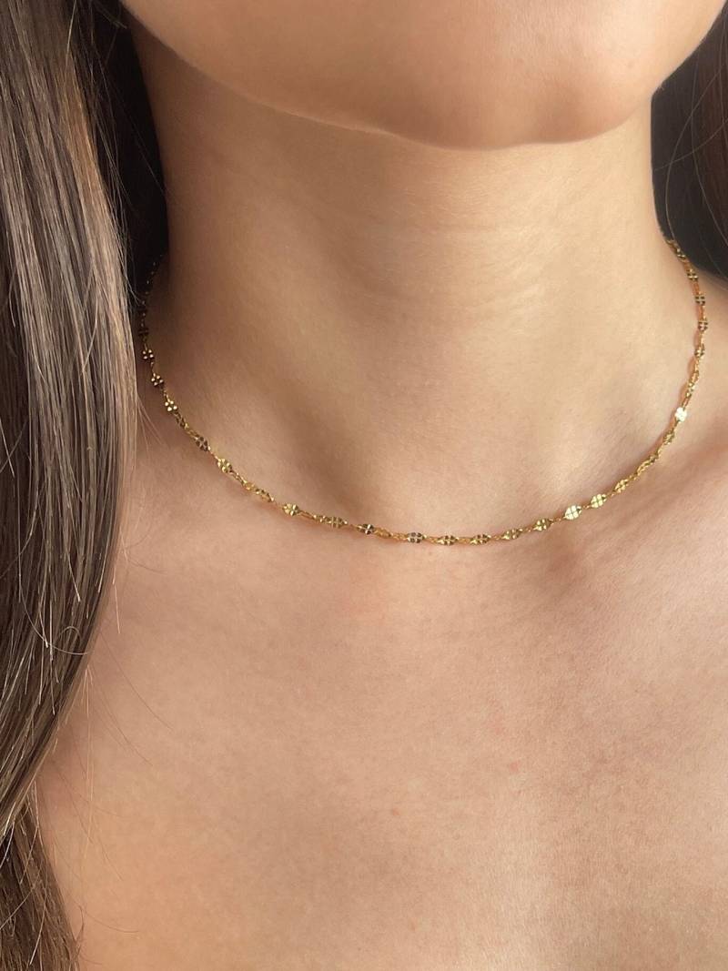 Halskette | Feine Verspielte Zarte Kette Gold 18K von MarasBracelet