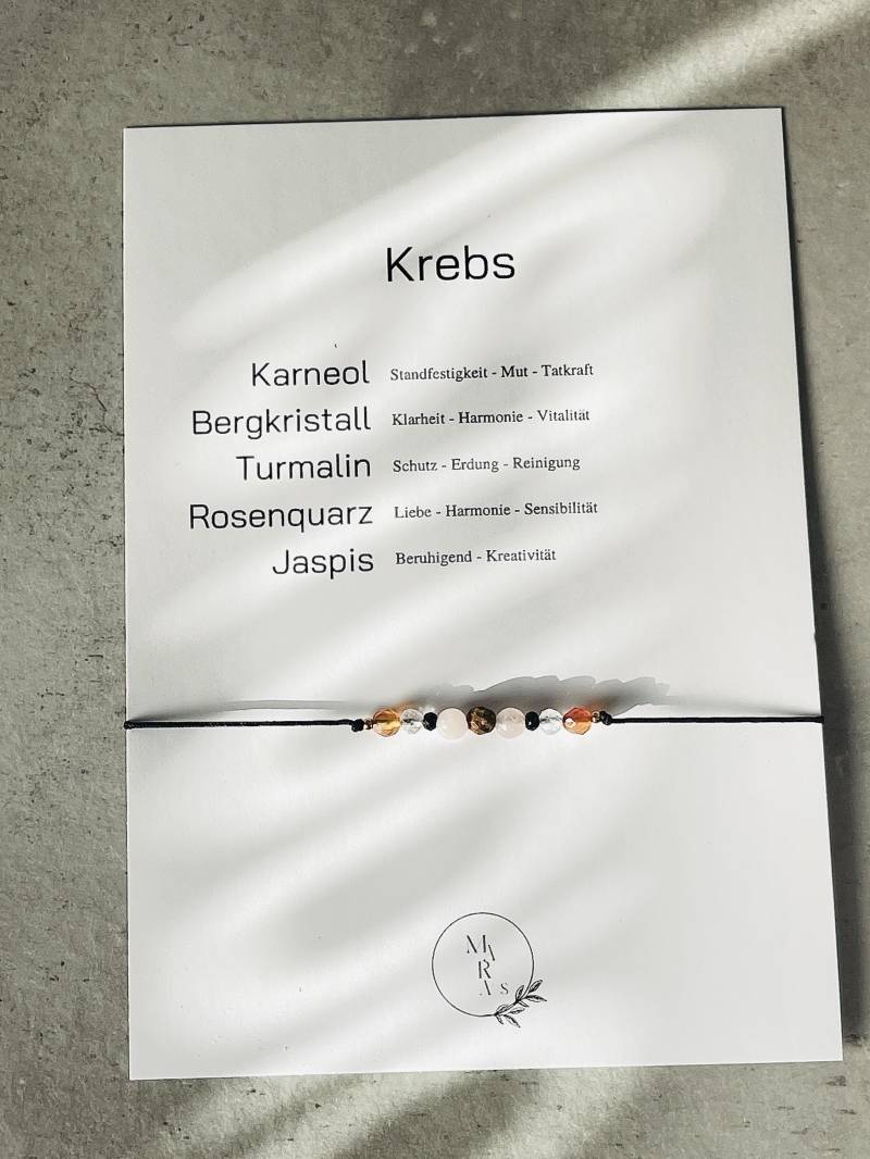 Krebs Armband | Geburtsstein Sternzeichen Zodiac Heilstein Arband Personalisiertes von MarasBracelet