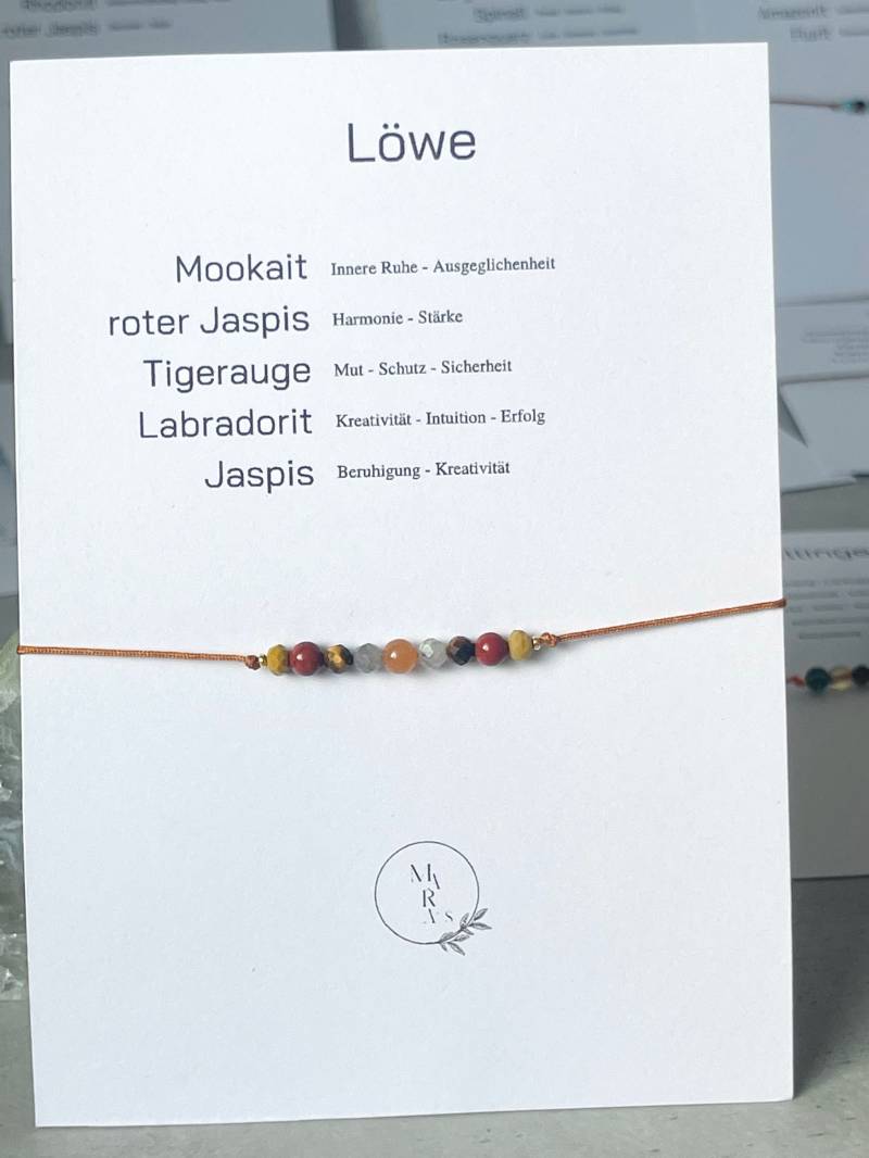 Löwe Armband | Geburtsstein Sternzeichen Zodiac Heilstein Arband Personalisiertes von MarasBracelet